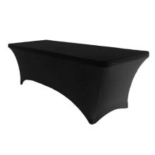 6 pies Rectángulo Black Stretch Spandex Table Tabla Banquete Banquete Boda Boda